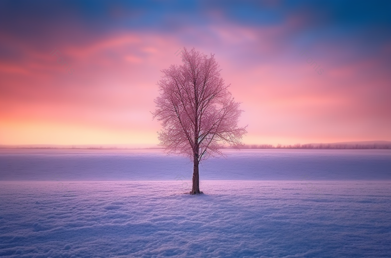 雪地里日出树木特写摄影图,高清,摄影图,摄影图片,图片大全,摄影图免费下载